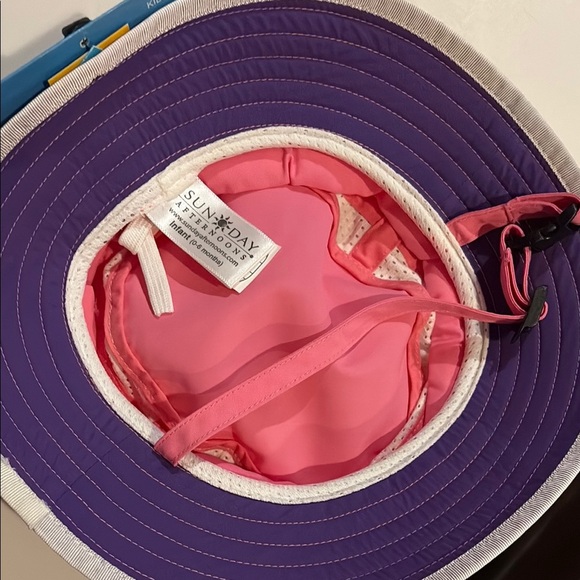 Pink Floral Infant/Baby Bucket Sun Hat made by Sun Day Afternoons UPF 50+ - Picture 5 of 6